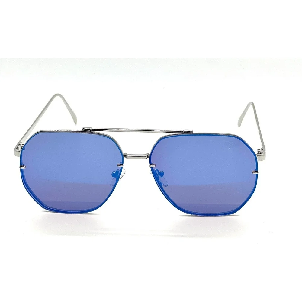 Square Sunglasses for Men and Women Fashion Metal‎ Vintage Gradient Shades Blue